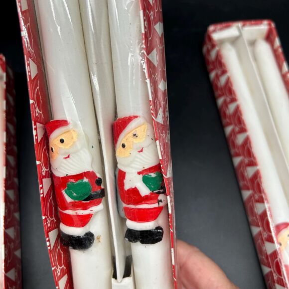 Vintage Kameyama Christmas Tapers Santa Claus set of 2 (E) - Picture 3 of 8
